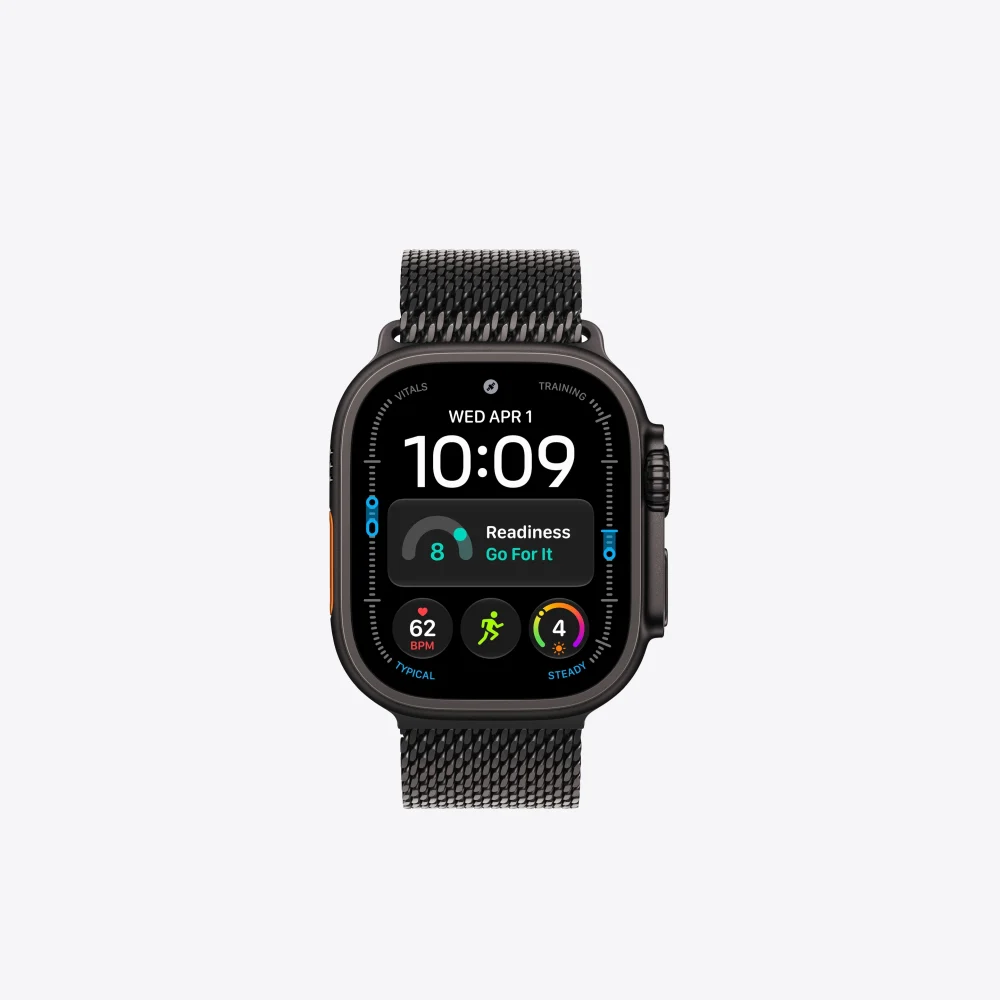 Alternative view of Apple Watch Ultra 4 GPS + Cellular, 49mm Black Titanium Case with Black Titanium Milanese Loop