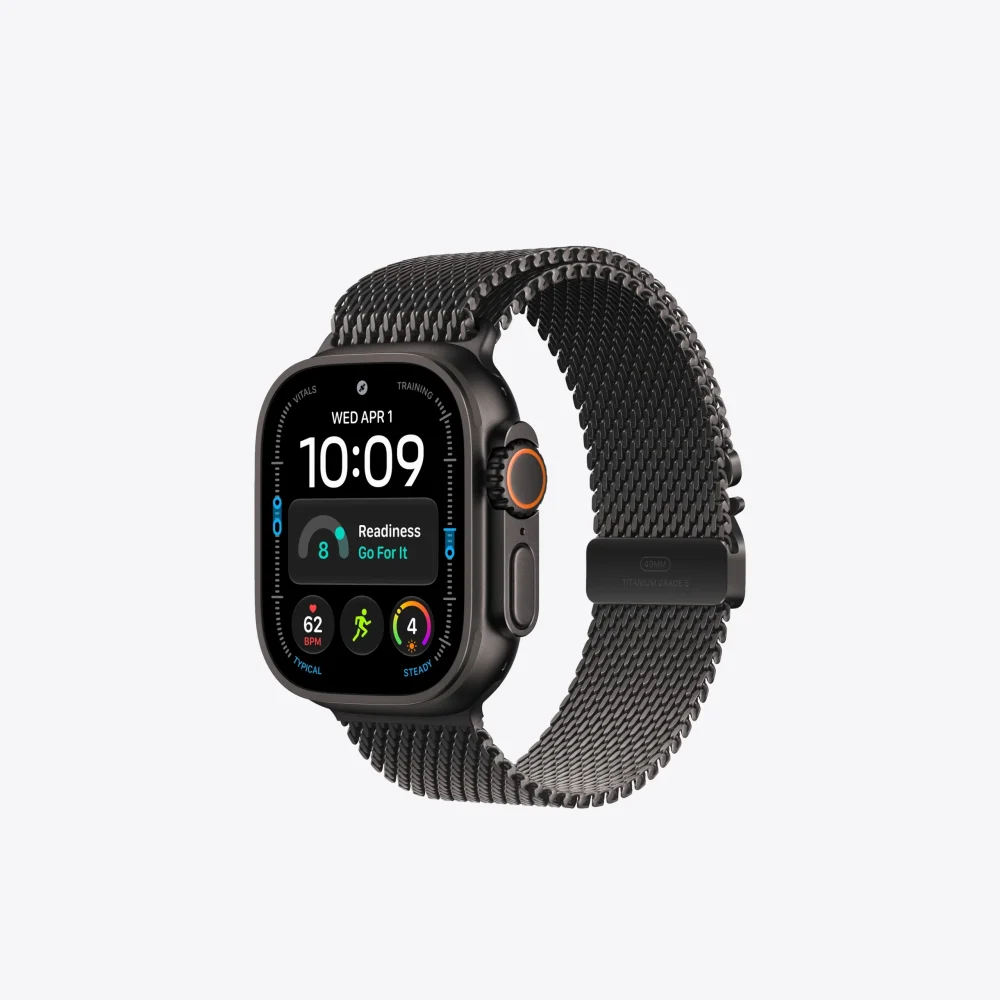 Apple Watch Ultra 4 GPS + Cellular, 49mm Black Titanium Case with Black Titanium Milanese Loop